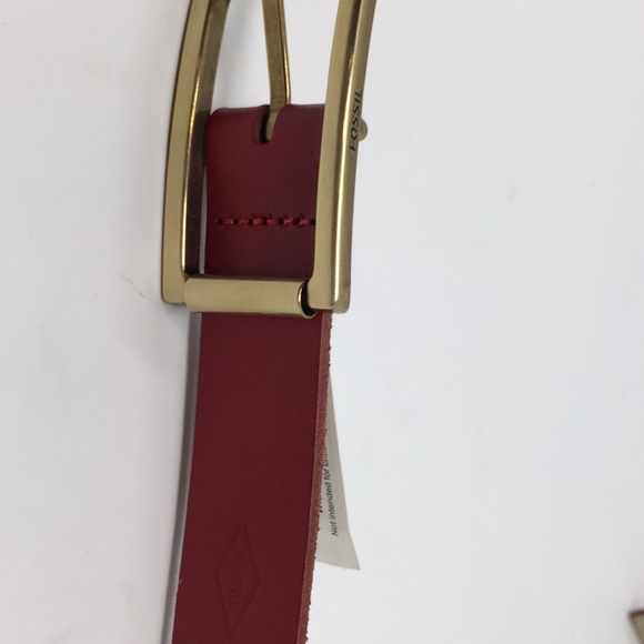 NEW Fossil Women’s Red Gold Belt - Picture 3 of 3